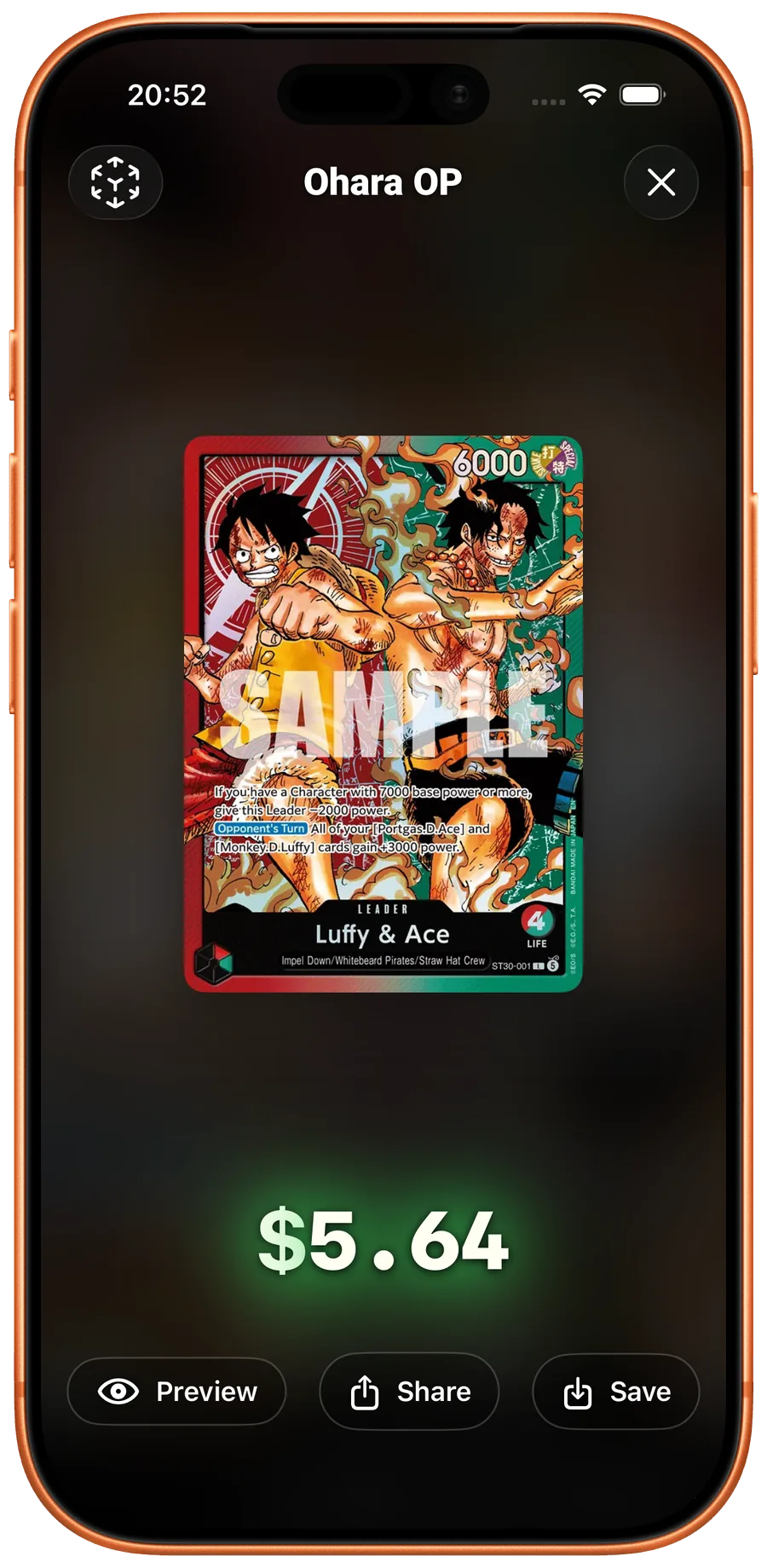 Card presenter in Haki TCG