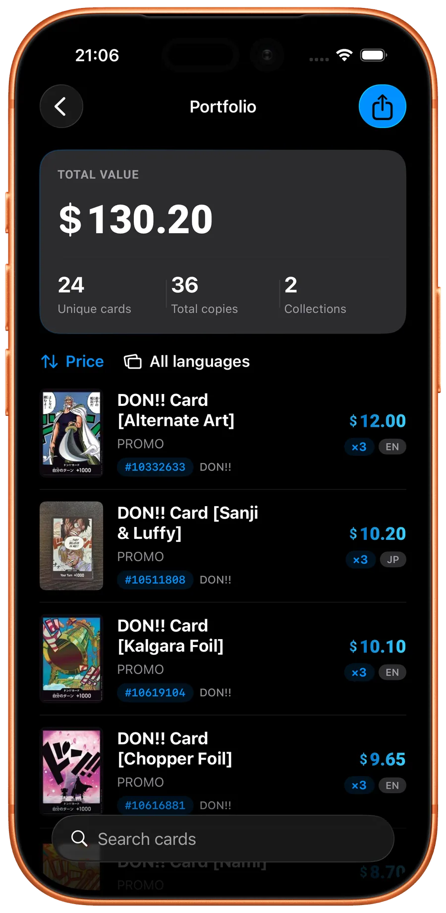 Portfolio in Haki TCG