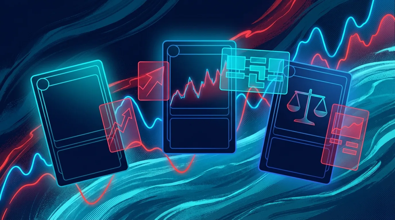 Abstract editorial artwork for One Piece TCG value playbooks.